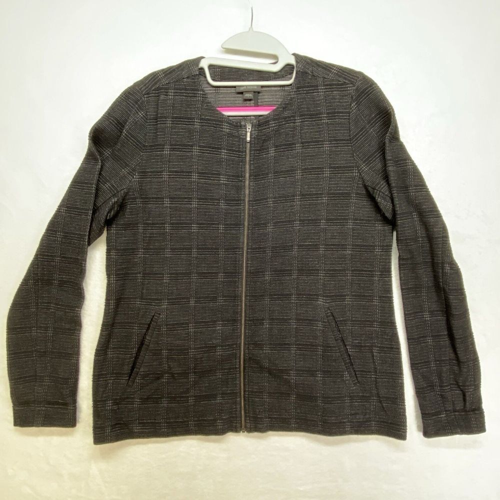 J Jill Jacket Womens‎ Small Black Full Zip Pockets Long Sleeve Wearever